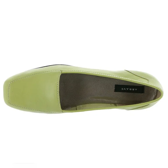 NWOB ARRAY Freedom Lime Green Slip-on Flats Leather Uppers Women's 10.5N - Picture 5 of 6
